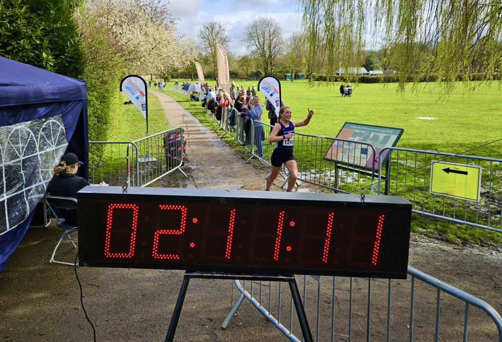 Amy Lowe came home first in the women's event. All Photos: Aldi Ashby 20/Ivanhoe Runners