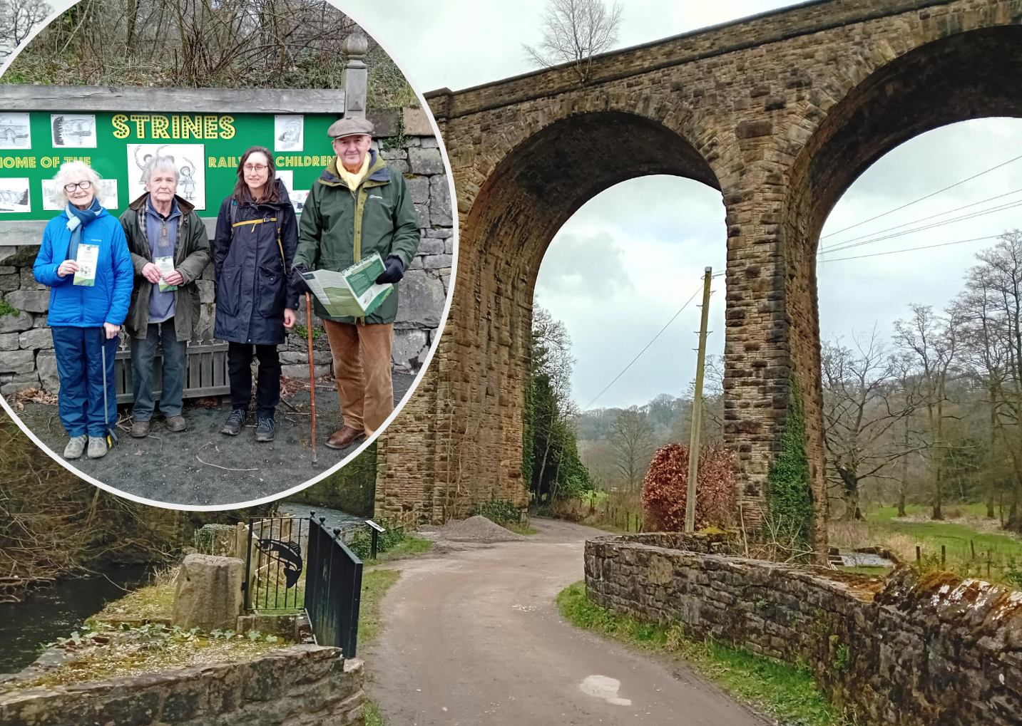 Free leaflets guiding walkers on new trails around Marple and Strines are now available, themed around Edith Nesbit's 1906 work The Railway Children (Images - Friends of Strines Station)