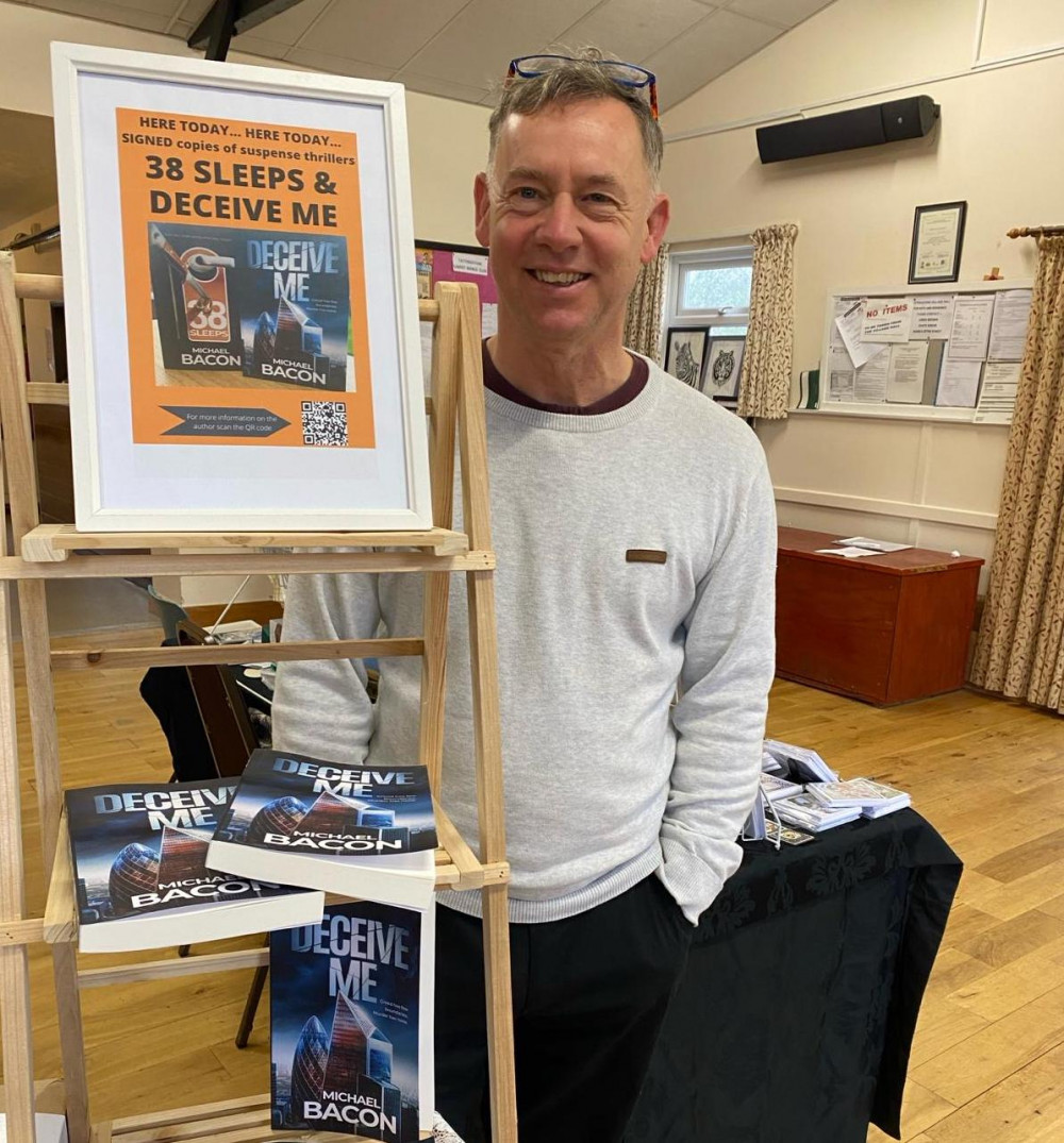 Mike Bacon promoting book in Tattingstone (Picture: Contributed)