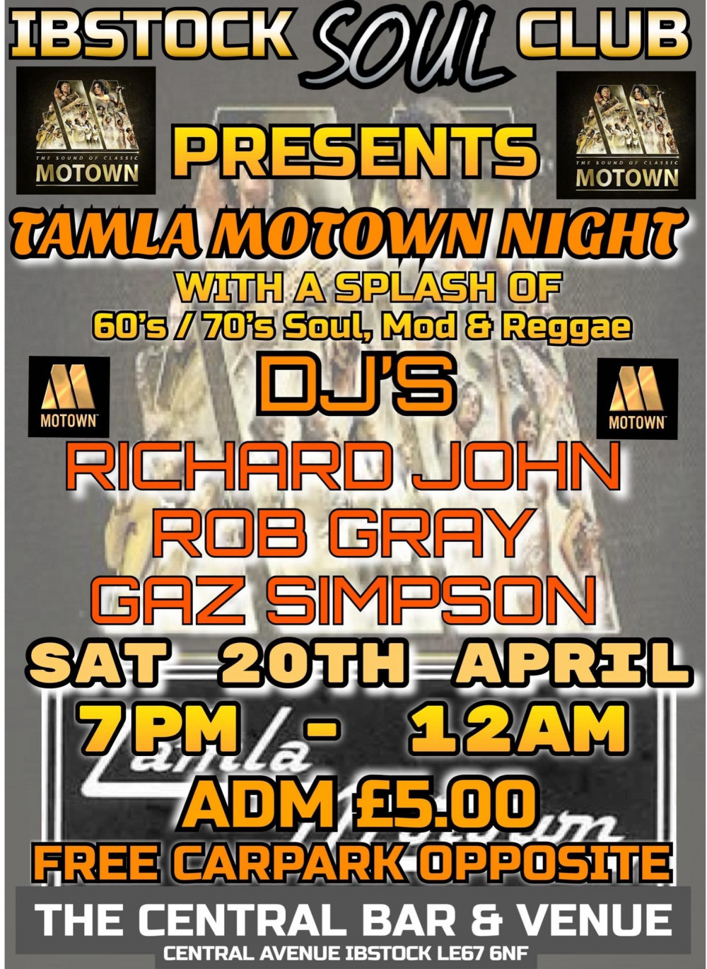 Ibstock Soul Club Tamla Motown Night at Central Bar Function Room, Central Avenue, Ibstock, near Ashby de la Zouch