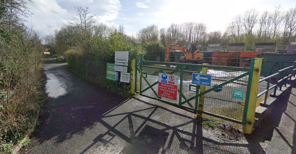 Cheshire East must find alternative provision after it ‘mothballs’ Middlewich tip says a councillor. (Photo: Middlewich Household Waste Recycling Centre (Photo: Google)