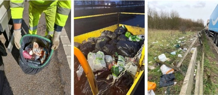  Some of the rubbish collected from the South West since April 2023, image National HIghways