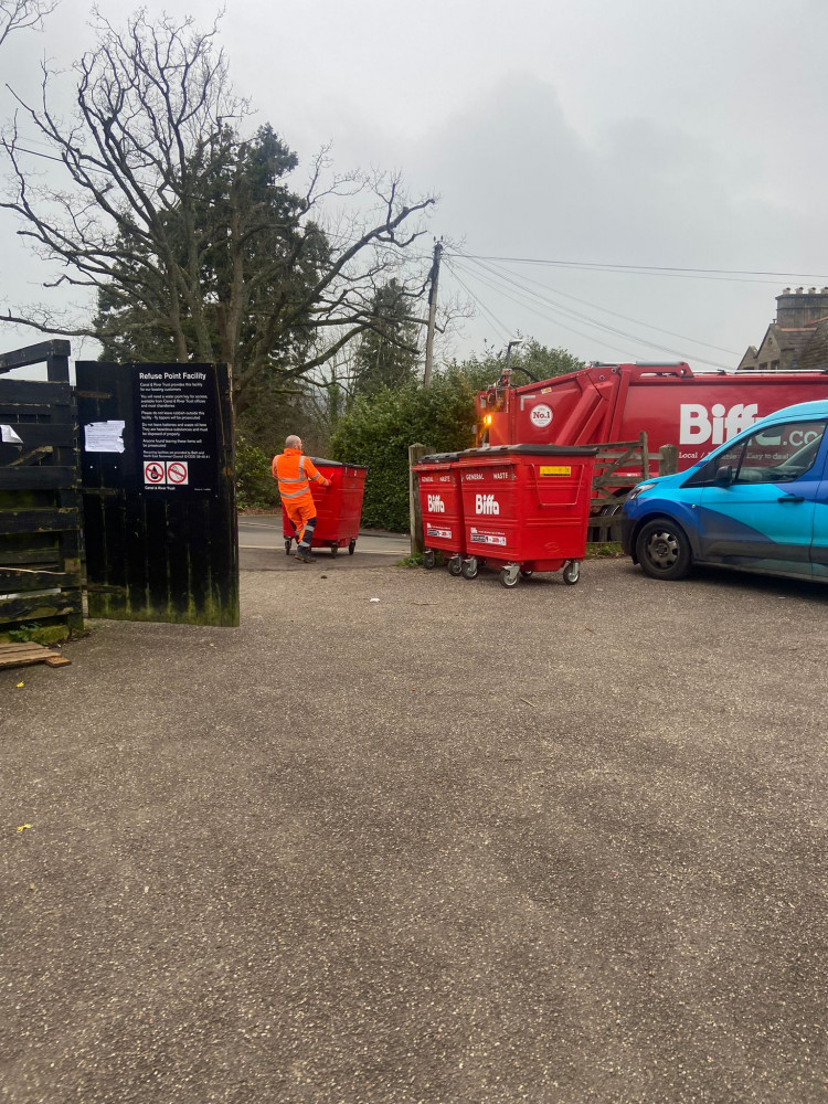 The bins by the canal at Bathampton are collected for the last time on Monday March 11 - image supplied 