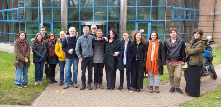 Tunnellers and supporters at Basildon Crown Court.