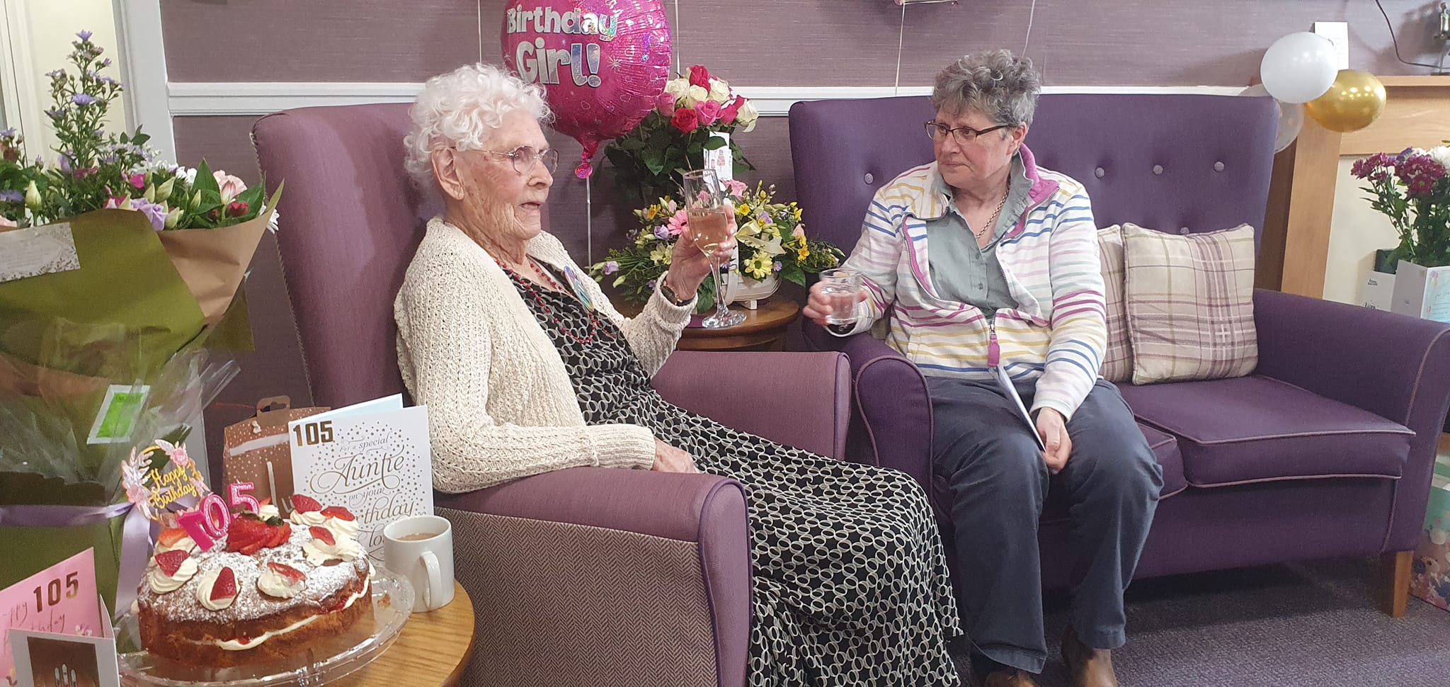 Joan Gifford with Ann Barclay, manager at St Benedict's