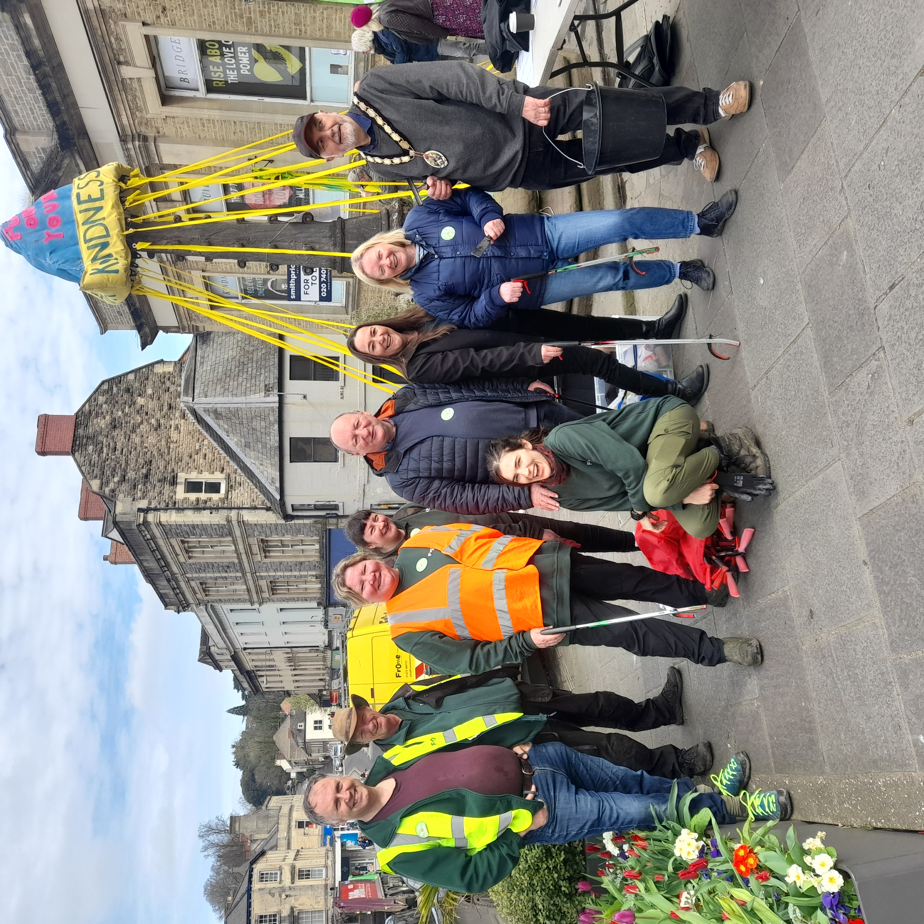 FTC staff and councillors after the litter pick, image Frome Town Council 