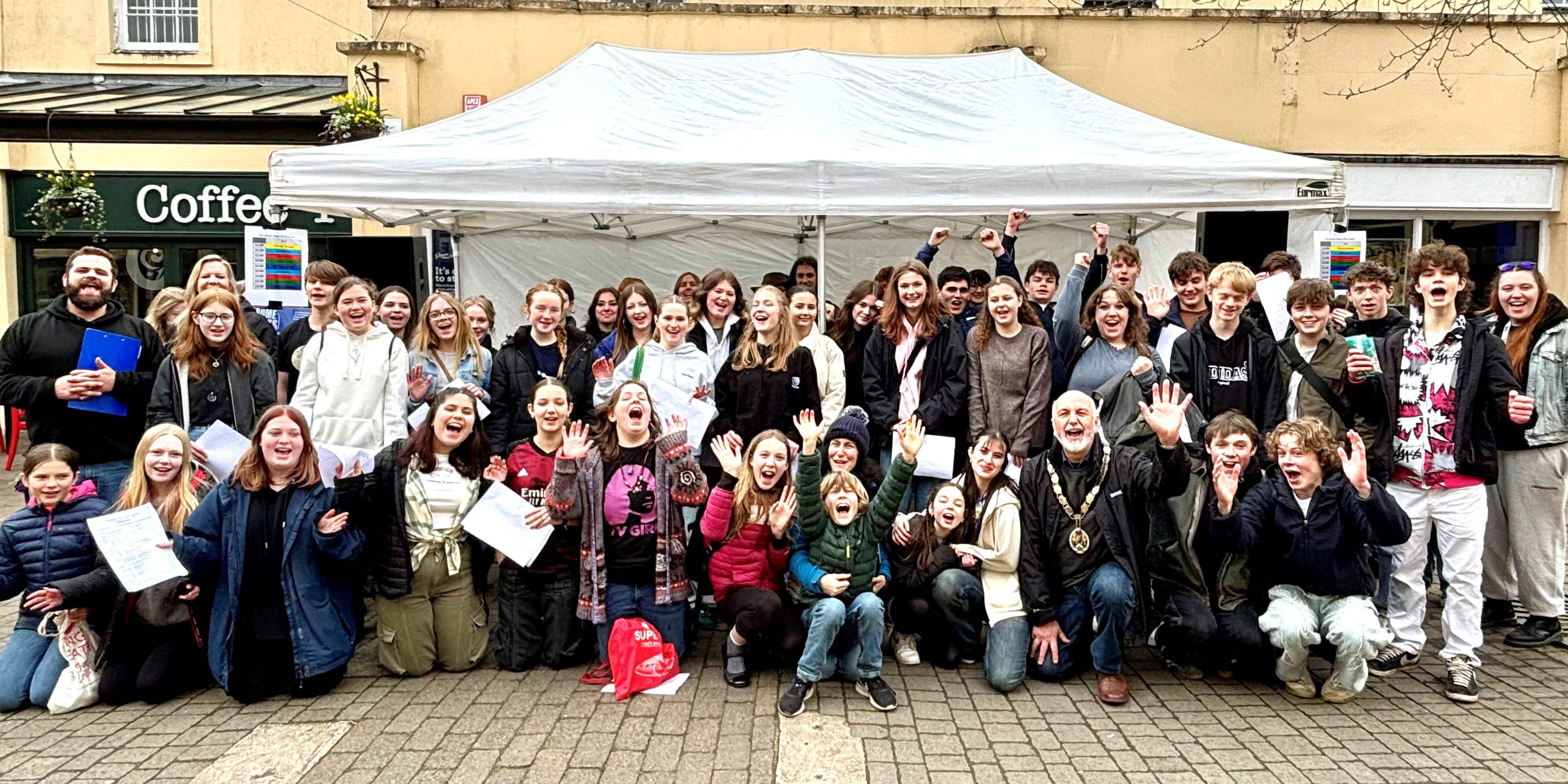 Frome College students at Frome Busks, image FTC