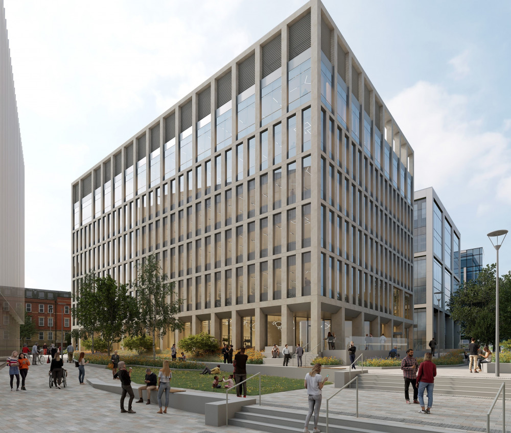 Plans for Stockport Exchange could see a new public square and 60,000 sq ft of office space (Image - Stockport Council / Font Comms)