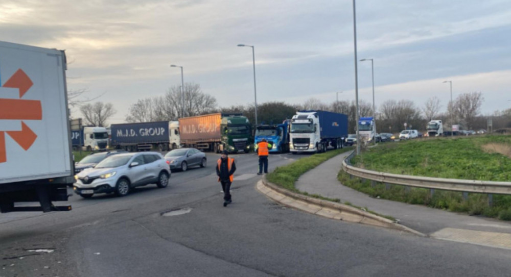 Traffic was gridlocked when the last load got stranded