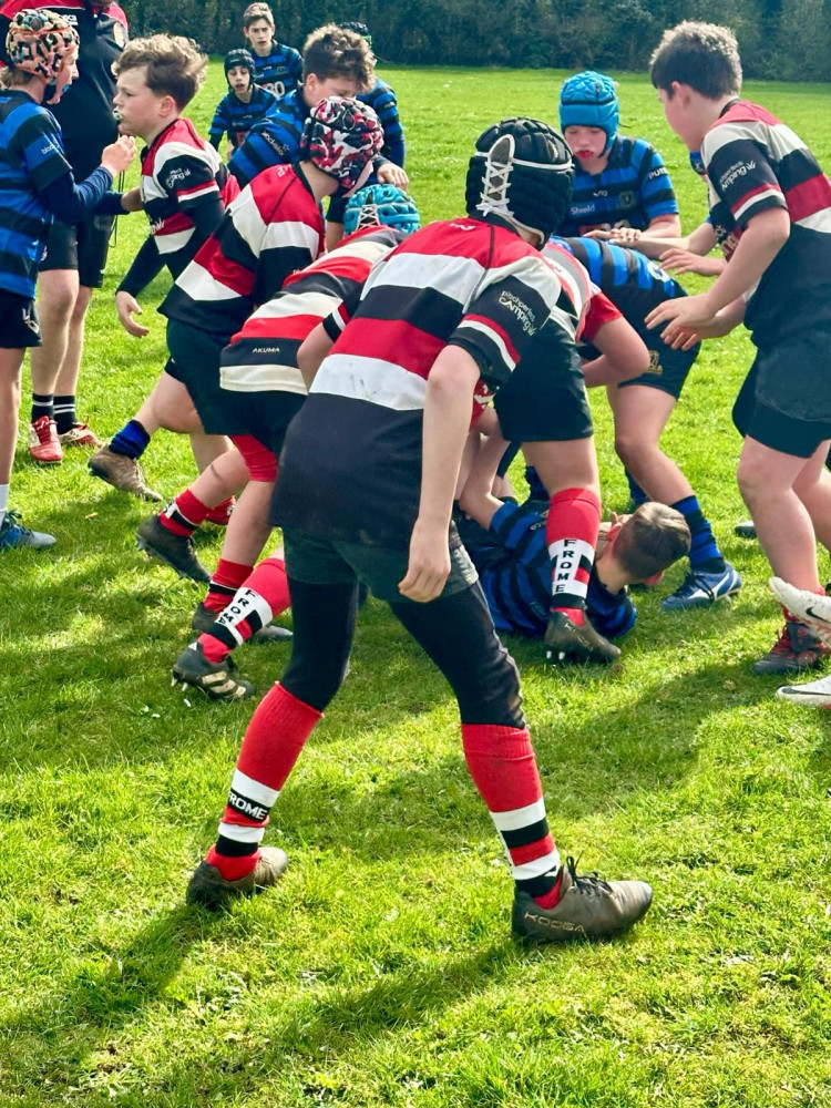 The Under 12 team in action, image Frome RFC