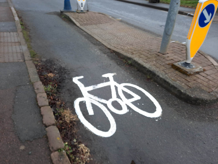 Cycle lanes in Oakham will benefit from funding. Image credit: Nub News. 