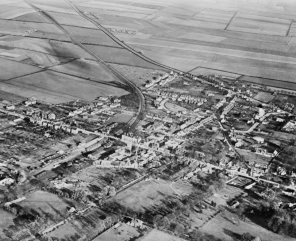 The town of Royston, 1928. CREDIT: Britain From Above website 