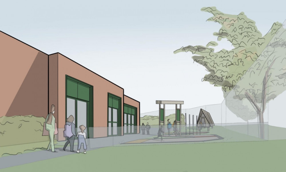 An artist's impression of the new-look St John's Primary School (image via planning application)