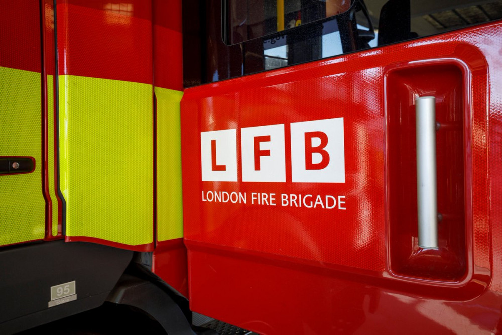 London Fire Brigade tackle shed fire in Great West Road, Isleworth (credit: LFB).