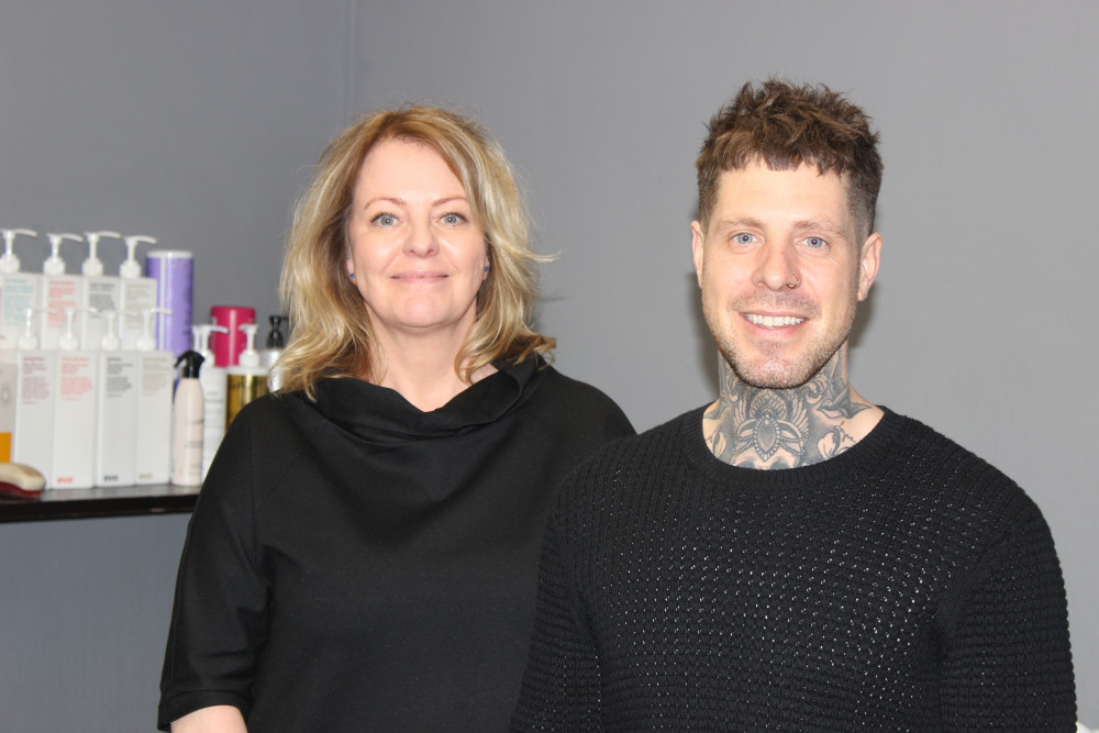 Macclesfield: Nerys and Matt of Heritage Hair Salon. (Image - Macclesfield Nub News) 
