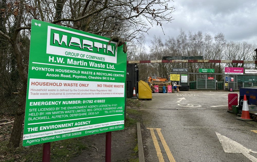 Poynton Household Waste and Recycling Centre pictured last month. (Image - Macclesfield Nub News) 