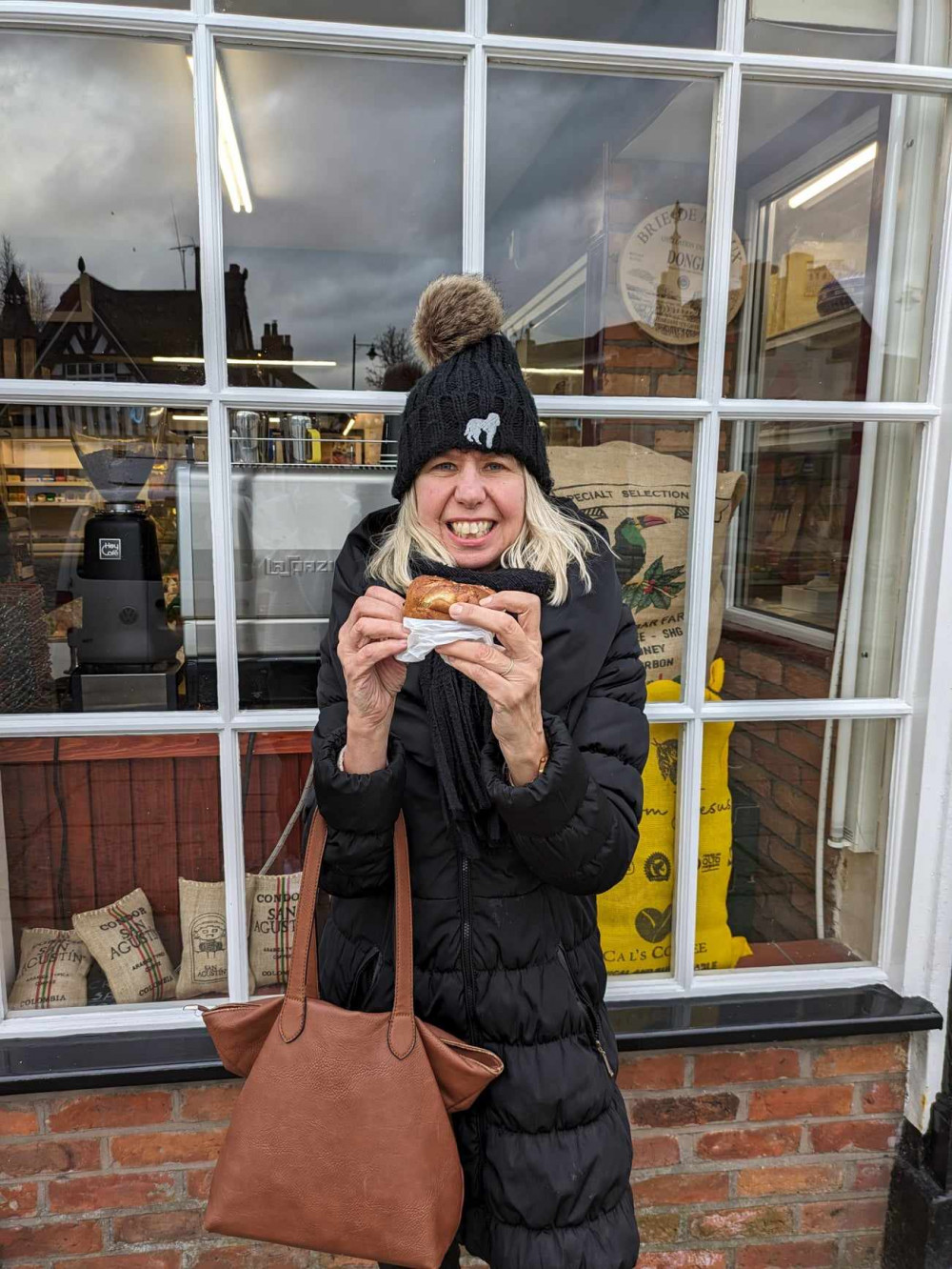 Sandbach Nub News Editor, Deborah Bowyer, tried one of the Mandeville buns. (Photo: Nub News)