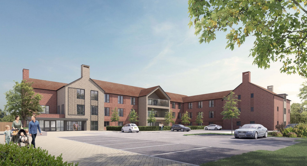 Construction is well underway at the new Oakley Grange Care Home (image via Cinnamon Care Collection)