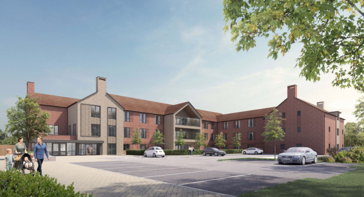 Construction is well underway at the new Oakley Grange Care Home (image via Cinnamon Care Collection)