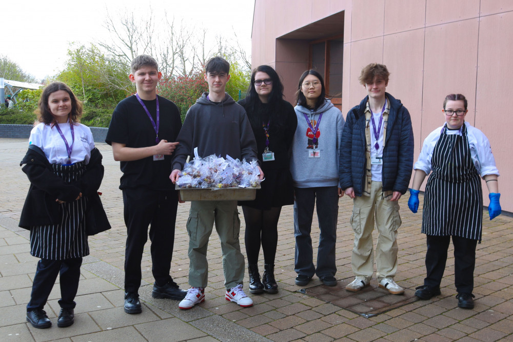 Students at Cheshire College - South & West, Crewe, have been going door-to-door in the local community, delivering handmade chocolates (Nub News).