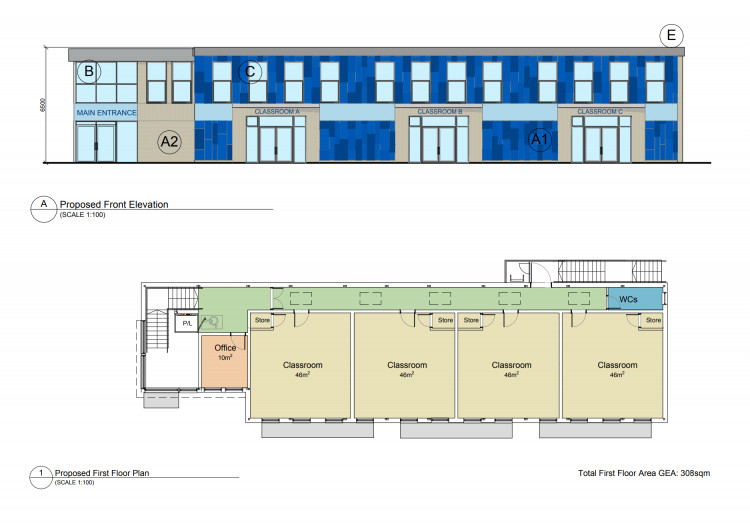 Plans for St Philip's new two-story vocational centre (Photo: St Philip's via Kingston Council)