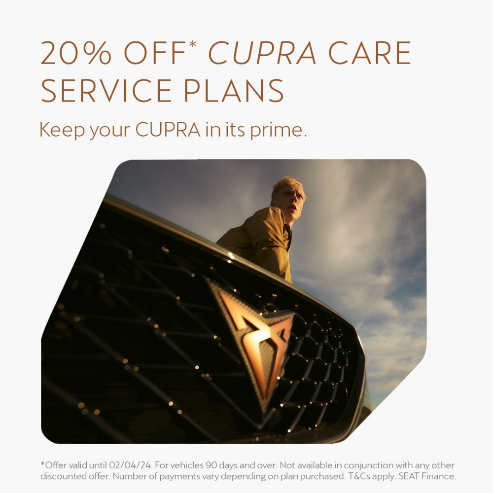 Take advantage of this offer and make taking care of your CUPRA as easy as possible with a CUPRA Care Package. (Image: Swansway)