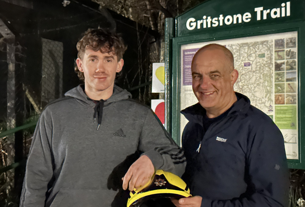 Despite exhaustion, Jack and Tom couldn't help but crack a smile at the finish! (Image - Macclesfield Nub News) 