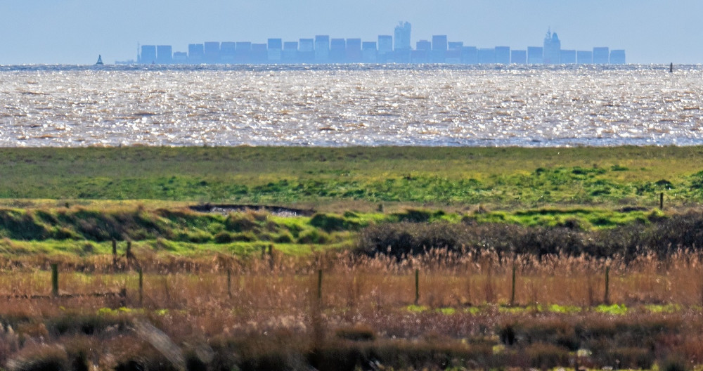 Silhouette of new town off Shotley peninsula as seen from shore (Picture: Clever Snapper)