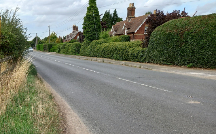 B1456 in Woolverstone (Picture: Nub News)