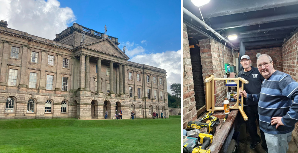 Top local crafters at Heatons Men in Sheds have been involved in an Easter project at nearby Lyme Park in Disley (Images: left - Alasdair Perry / right - Heatons Men in Sheds)