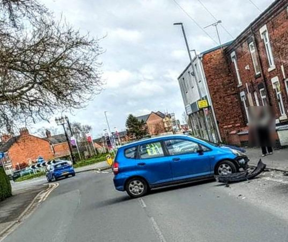 On Sunday 31 March, Cheshire Police received reports of a collision involving three vehicles on Broad Street, close to Crosskeys Roundabout (Photo: Russ Gott).