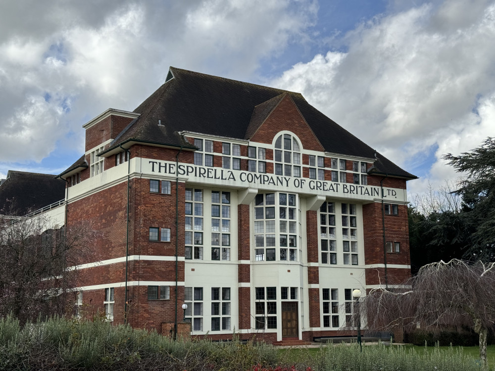 Five jobs available in and around Letchworth - along with 100's more. PICTURE: Letchworth's iconic Spirilla Building. CREDIT: Letchworth Nub News 
