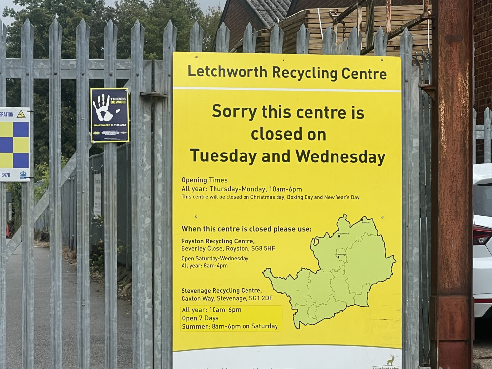 Find out the opening hours of the nearest household waste and recycling and centre to Hitchin. CREDIT: Nub News 