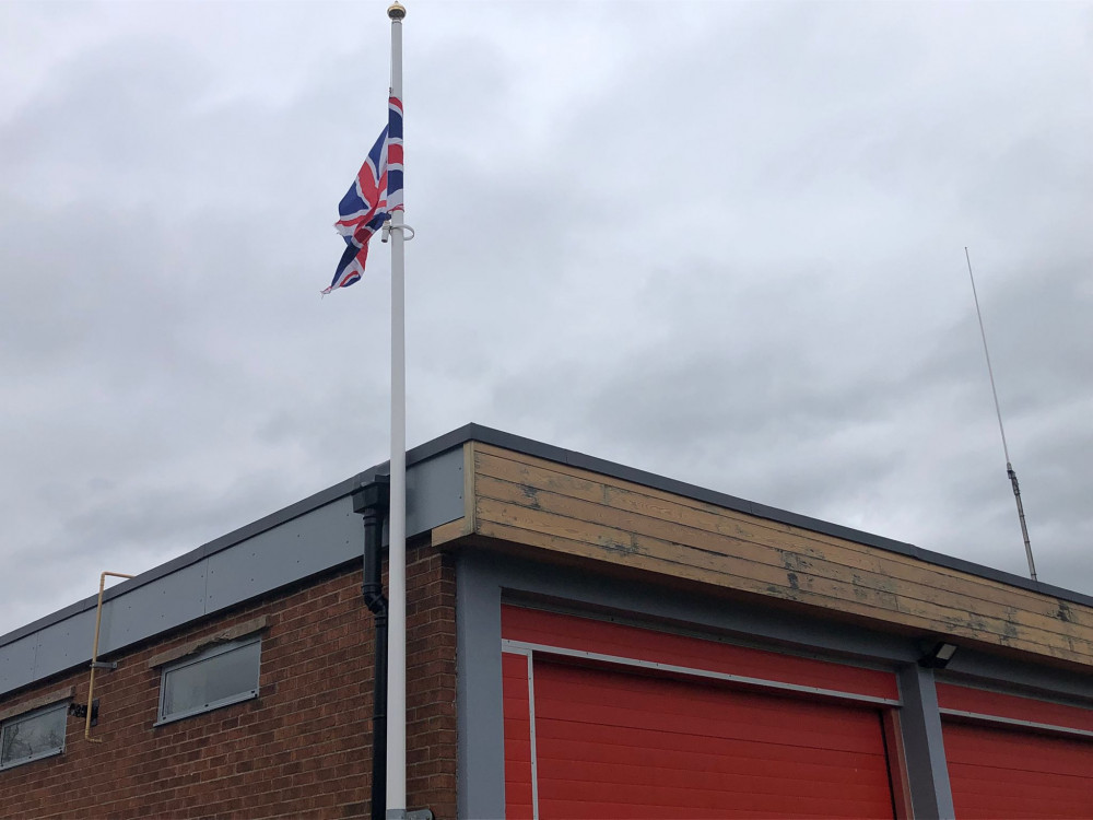 Sandbach fire station's flag was flown at half mast today (Wednesday) in memory of a former firefighter. (Photo: Sandbach Fire Station)in memory 