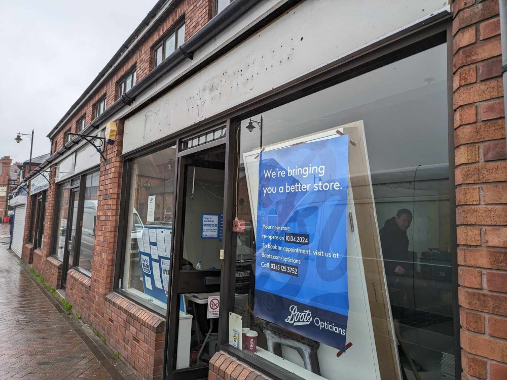 Workmen are at Boots Opticians in Congleton Road giving it refit. (Photo: Nub News) 