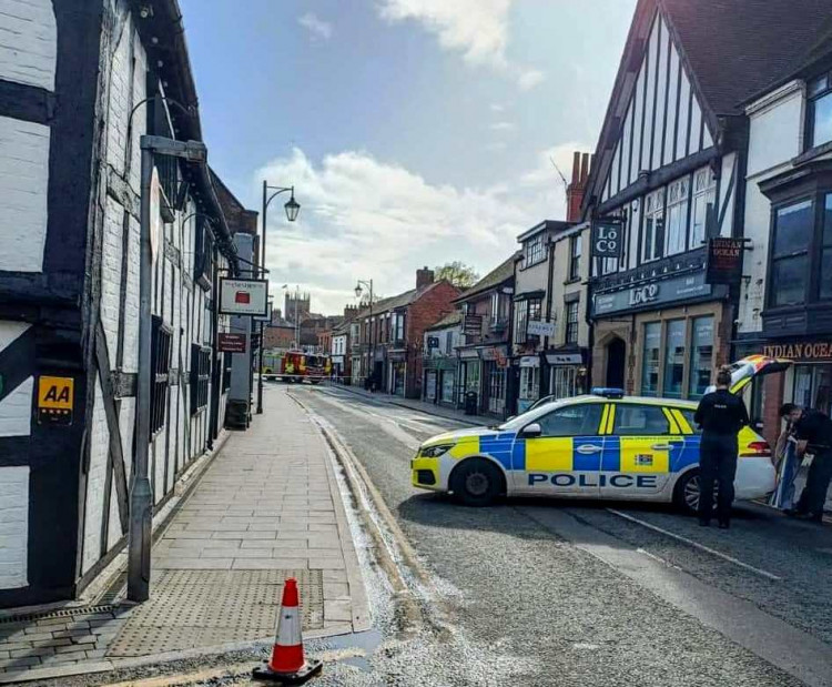 Emergency services have responded to a major incident in Nantwich town centre, believed to be a serious electrical fire (Photo: Tonsorium).