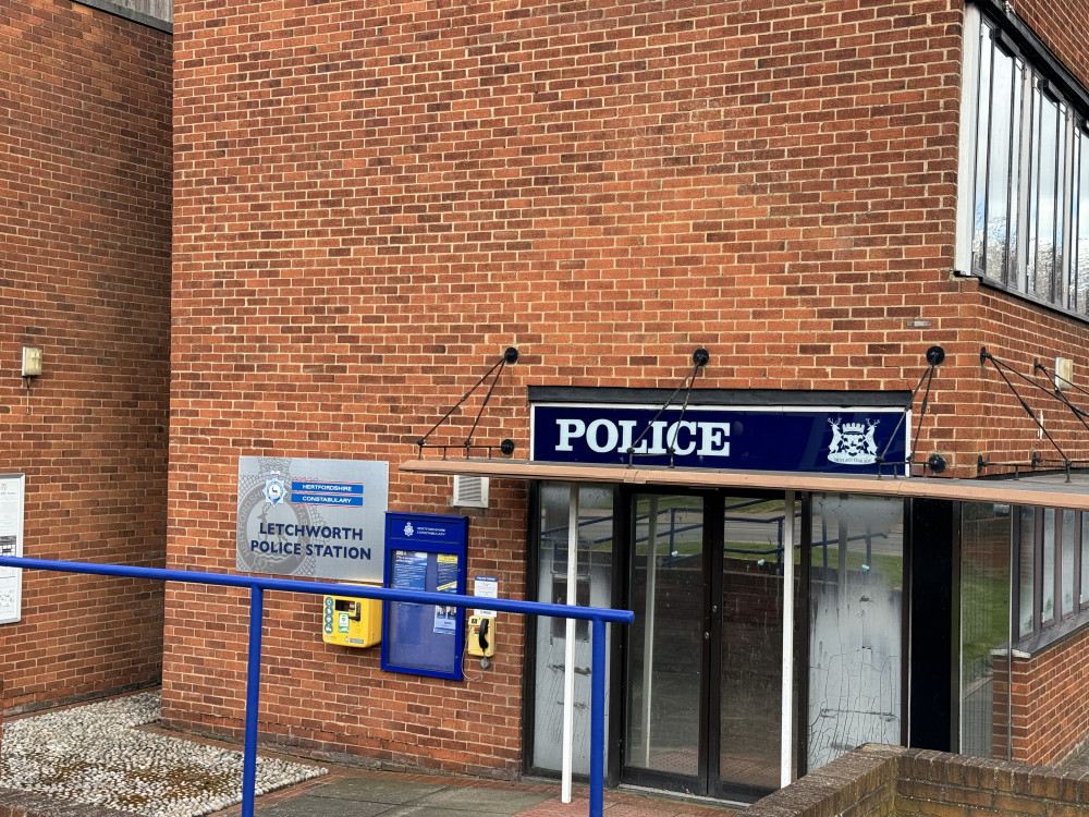 Police investigate possible arson in Baldock. PICTURE: Letcworth Police Station. CREDIT: Letchworth Nub News 