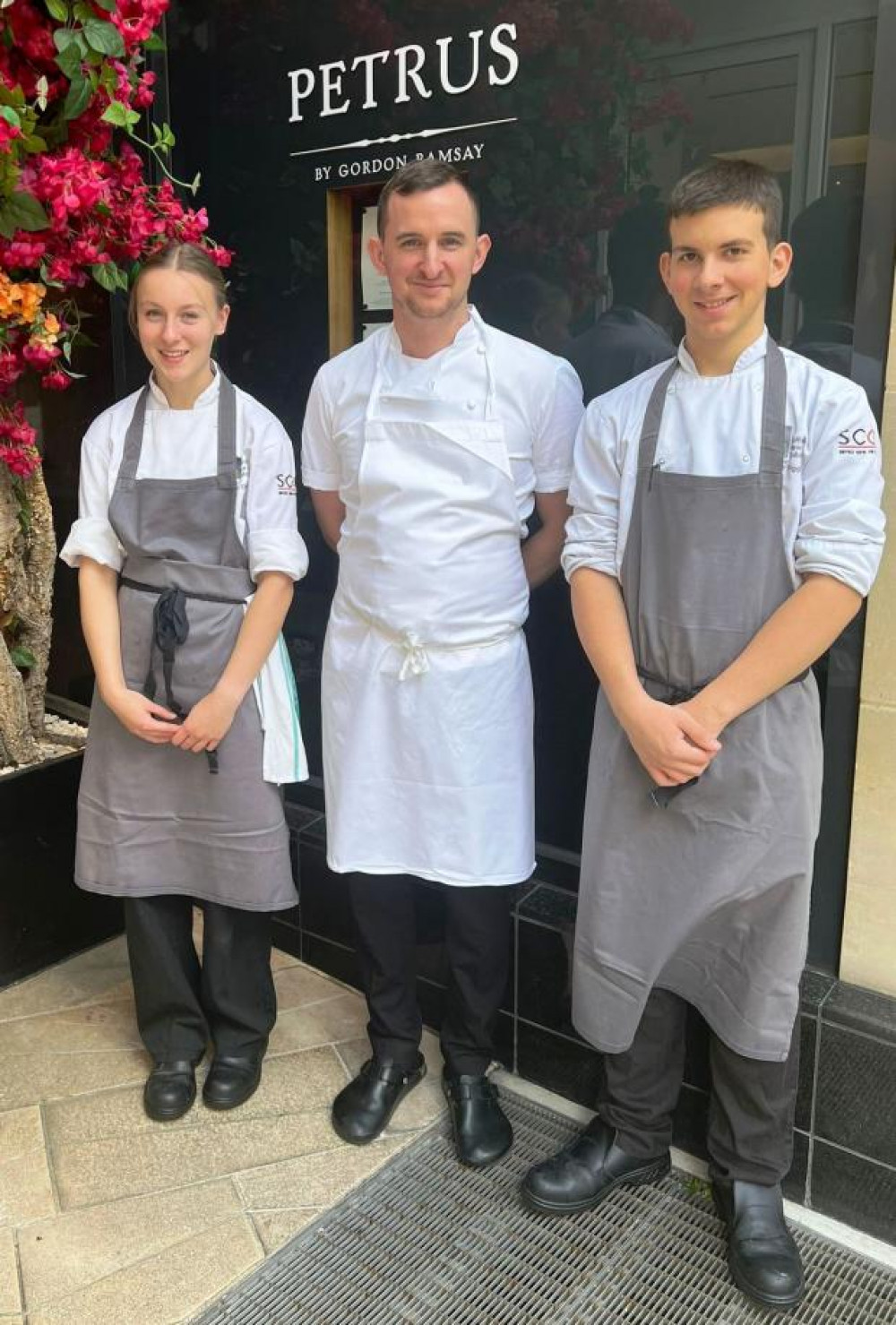 Phoebe Chew from Chelmondiston, with Orson Gergnaud and David Oggero (Picture: Suffolk New College)