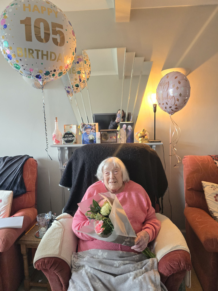 Mrs Gretta Martin, at home on her 105th birthday