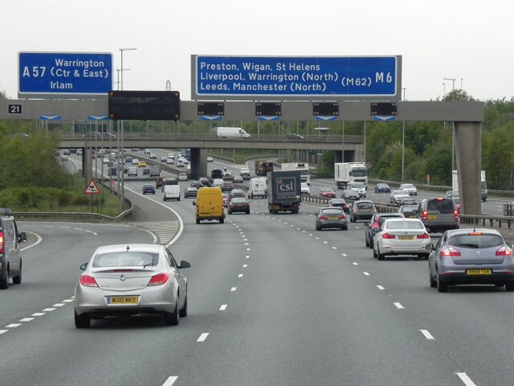 Emergency services were called to an incident on the northbound carriageway of the M6 near J21 (Wiki Commons).