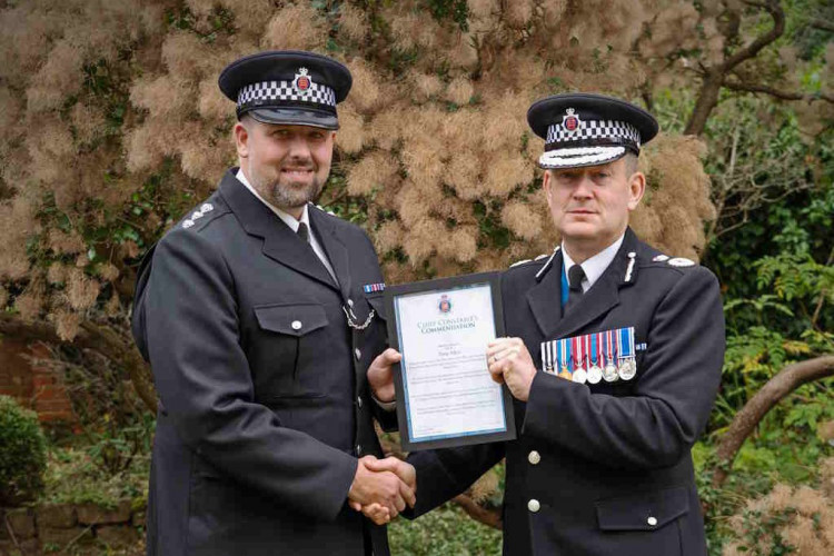 Chief Inspector Atkin receiving a Commendation last year