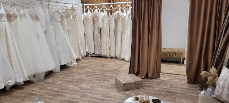 Inside the boutique at The Maltings. Image credit: Modern Day Bridal. 