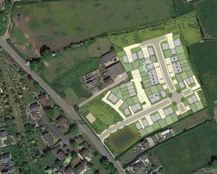 Plans For 40 Homes On The B3081 Prestleigh Road In Evercreech. CREDIT: Rubix Strategic Ltd. 