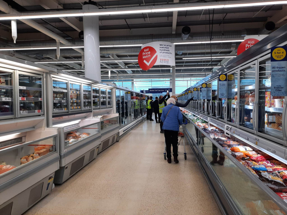 Oakham's Tesco has introduced a new-look store as well as new club card discounts and an Aldi price match on some items. Image credit: Nub News. 