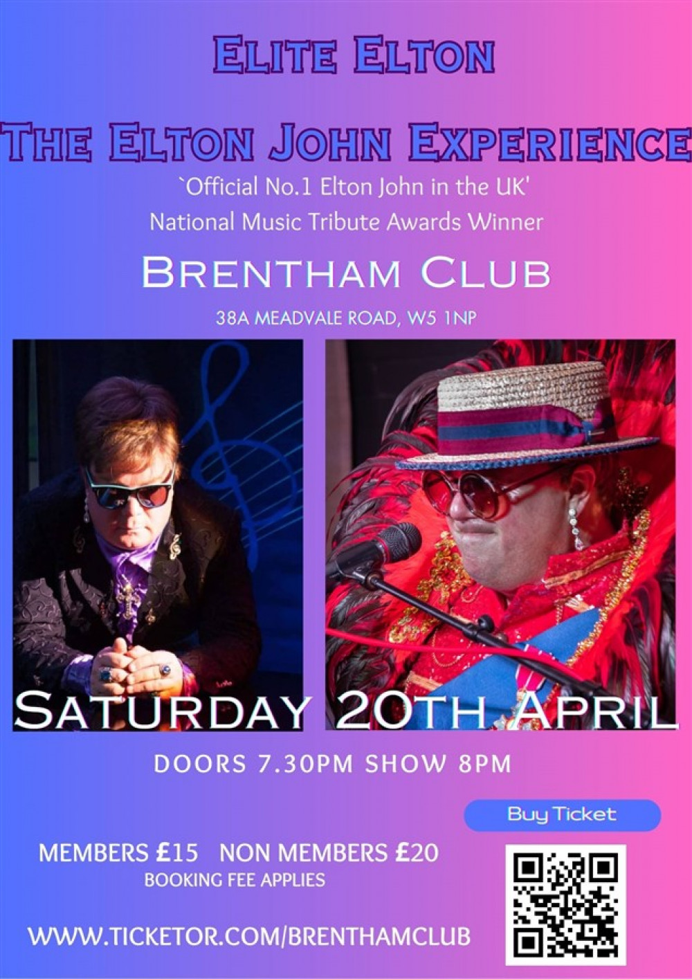 Elite Elton performing at the Brentham Club