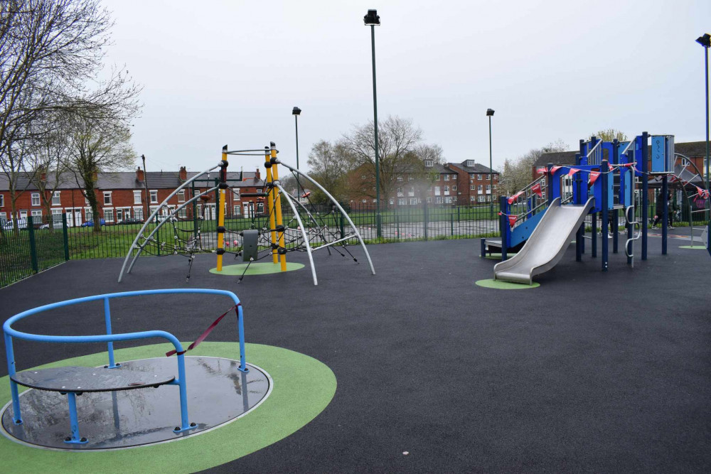 Derby Docks Play Area is the second of four parks along with McLaren Street (completed), School Crescent and Queen Street, being overhauled across the next six weeks (Cheshire East Council).