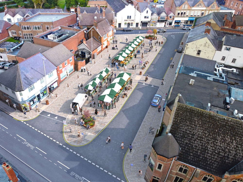 The outdoor market is due to be part of the new Marlborough Square development in Coalville Town Centre. Image: North West Leicestershire District Council