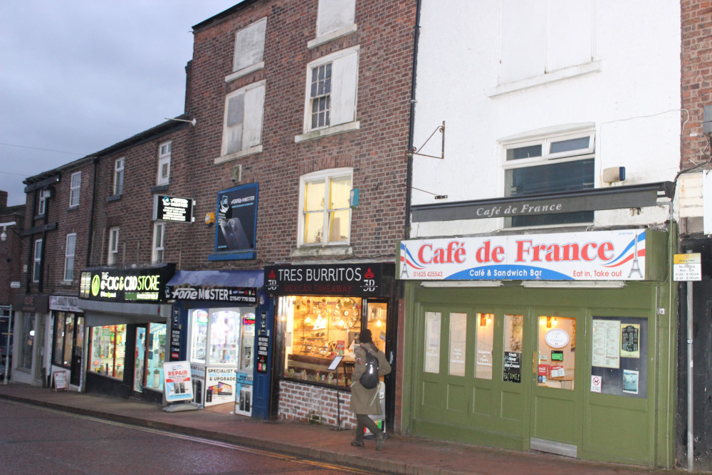 The eatery (right) pictured earlier this year. (Image - Macclesfield Nub News)