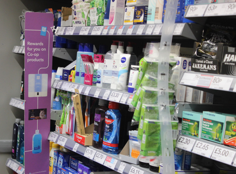 Toiletries on sale at Prestbury Co-op, The Village. (Image - Macclesfield Nub News)