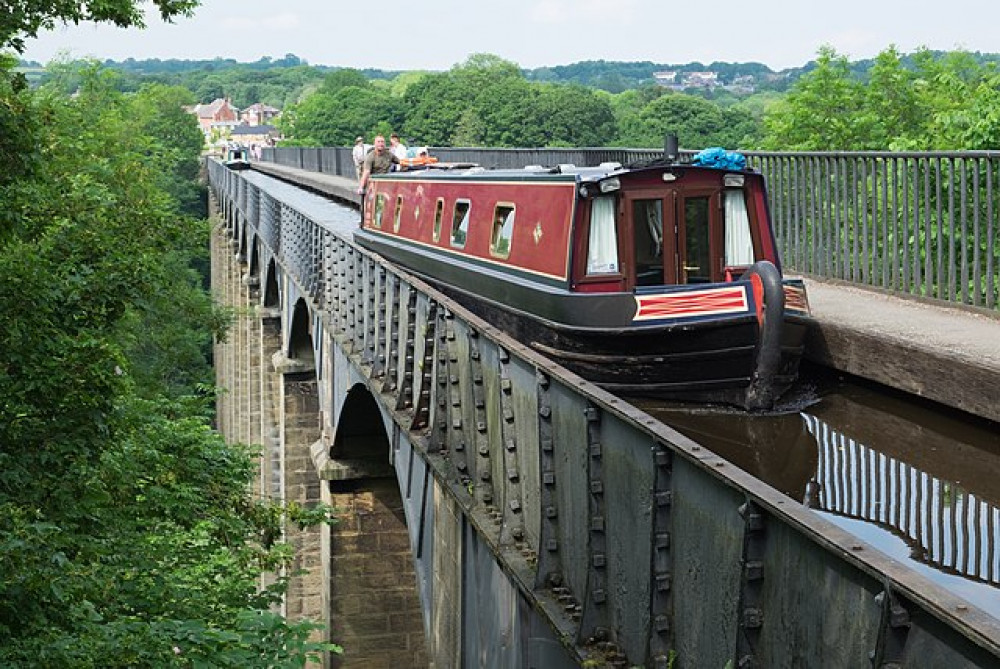 The Pontcysyllte Aqueduct, located in Trevor, Llangollen, around 40 miles from the canal in Nantwich, reopened on Friday 15 March after being closed for over 10 weeks (Wiki Commons).